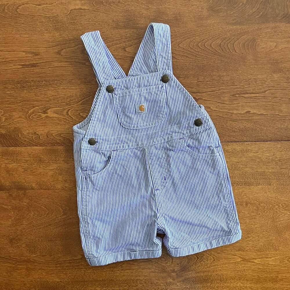 Carhartt Blue and White Striped Kids Overalls
